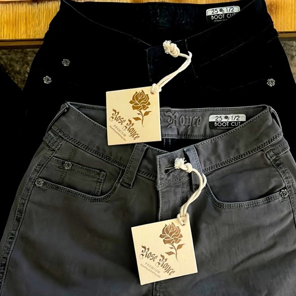 NWT. BOGO 2 Pairs of Rose Royce Premium Ariana & Brianna Boot Cut Jeans. W25.5 - Picture 1 of 16